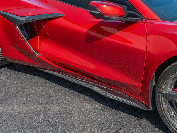 2020-UP CHEVROLET CORVETTE C8 Z06 |CARBON FIBER SIDE SKIRTS ROCKER PANELS GROUND EFFECTS