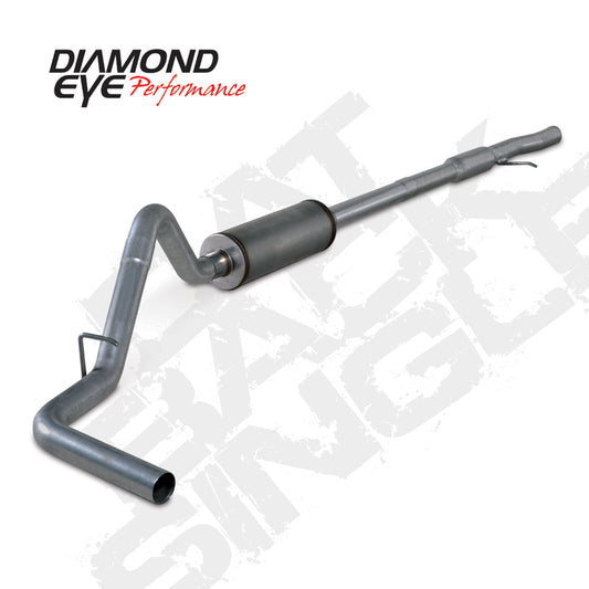 Diamond Eye Performance catback exhaust system for Chevy/GM 4.8L and 5.3L trucks, dual gas stainless steel, shown from side view.