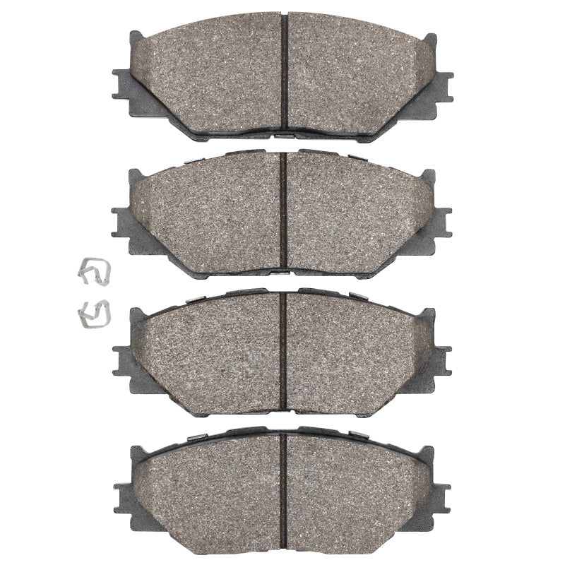 Performance sport brake pads for Lexus IS250 (2006-2015) by R1 Concepts, shown installed on the front brake system.