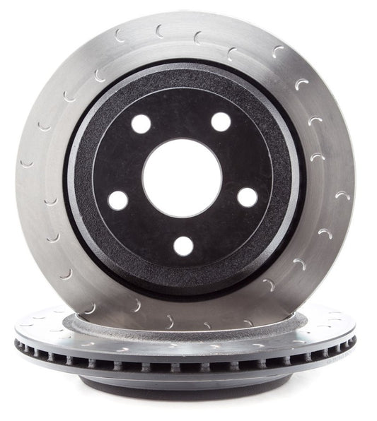 Alcon 2018+ Jeep JL rear right slotted brake rotor with 330x32mm size, designed for enhanced braking performance.