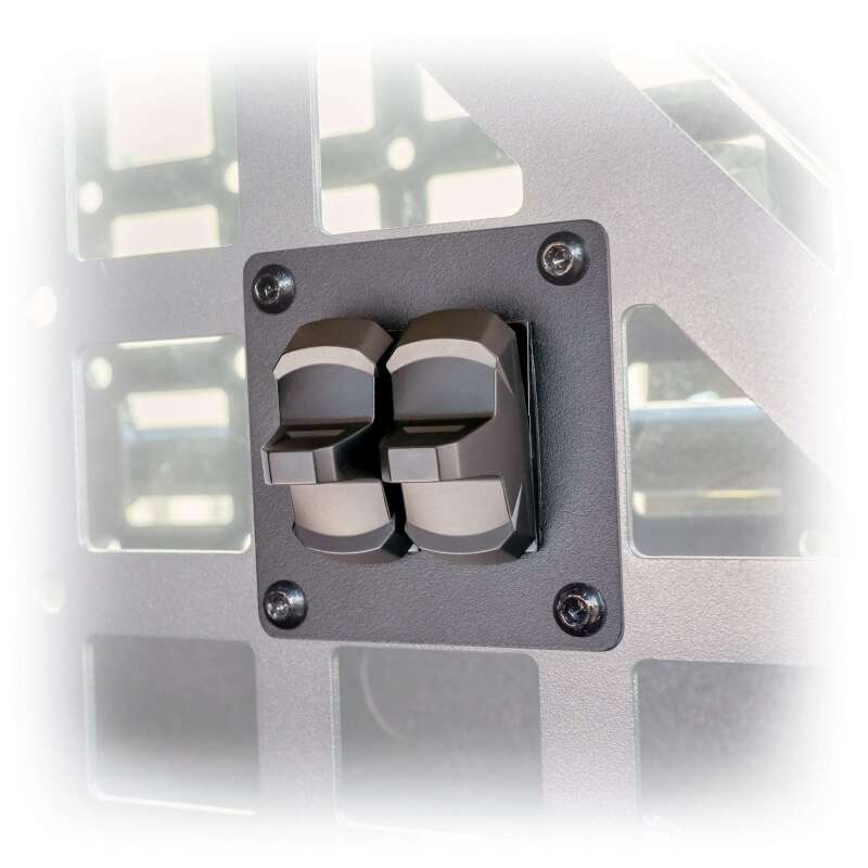 Turn Offroad Molle Loc Carling Switch Plate double mount with hooks and handles for offroad vehicle utility and organization.