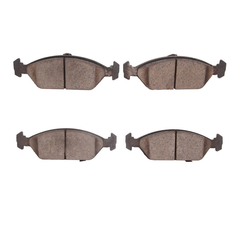 R1 Concepts Kia Sephia front ceramic brake pads, OE type, showing the black brake pad with metal backing for vehicle braking system