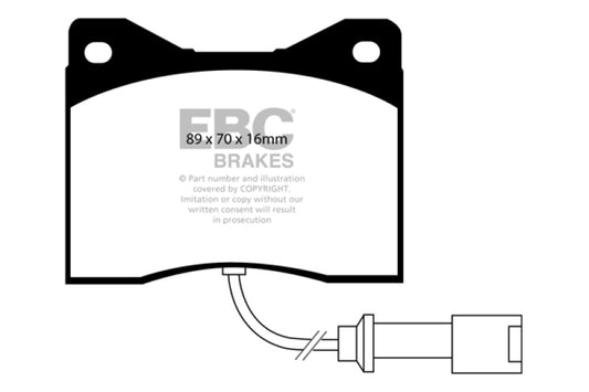 EBC Greenstuff front brake pads for Alfa Romeo 79-86 2.0, high-performance brake pads with green friction material.
