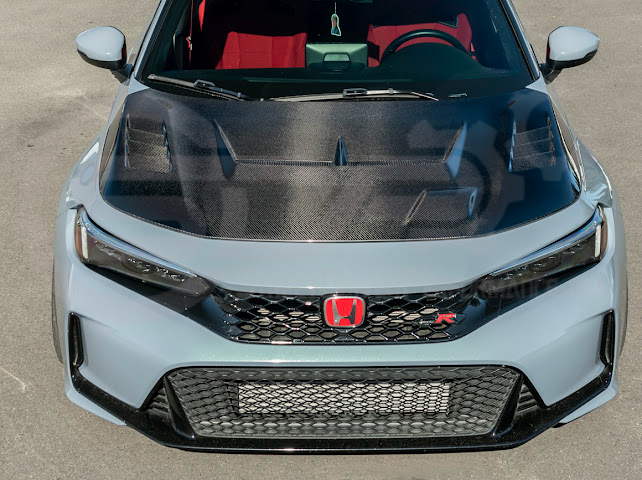 2023-UP HONDA CIVIC FL5 TYPE-R | JDM VARIS STYLE CARBON FIBER FRONT VENTED HOOD