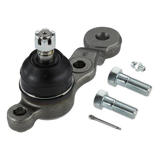Moog front right lower ball joint for Lexus IS300 2001-2005, close-up view showing metal ball and mounting components.