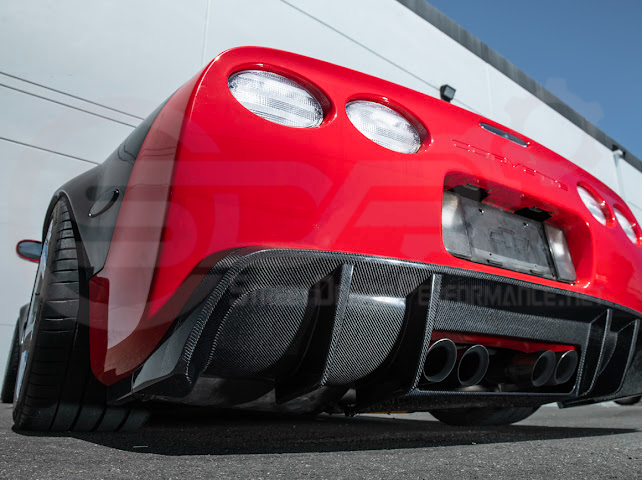 1997-2004 Chevrolet Corvette C5 | SDP Performance style CARBON FIBER Rear Bumper Finned Diffuser