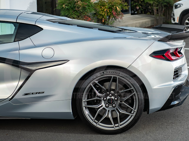 2023-Up CORVETTE C8 Z06 / E-RAY / ZR1 | CARBON FIBER 1.5 INCH EXTENDED REAR SPOILER WING WICKER BILL WINGLETS PAIR