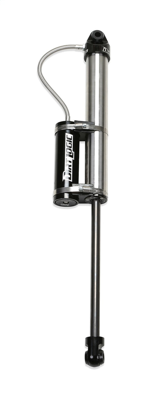 Fabtech Dirt Logic 2.25 reservoir shock absorber for 1999-2004 Ford F250/F350 4WD front suspension, showcasing durable construction.