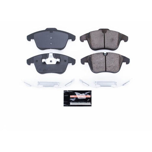 PowerStop Z23 Evolution Sport front brake pads with hardware for Jaguar S-Type 2006-2008, high-performance brake replacement