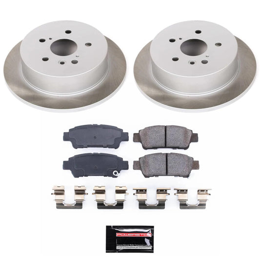 PowerStop rear semi-coated rotor kit for Toyota Sienna 2004-2010, performance brake rotor set with a clean, smooth surface.