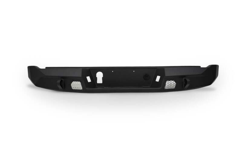 DV8 Offroad steel rear bumper for 2014-2022 Chevy Colorado and 2015-2022 GMC Canyon, showcasing rugged offroad design.