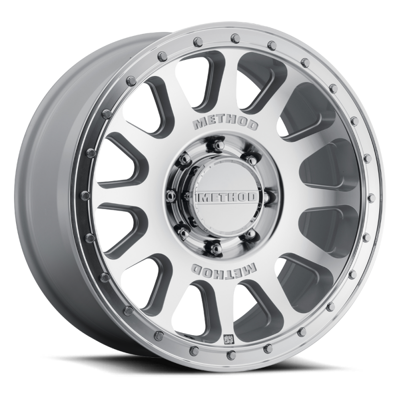Method MR709 HD bead grip cast wheel, 20x9 inch, ET12, 8x180 bolt pattern, machined finish, 124.1mm bore for vehicles.