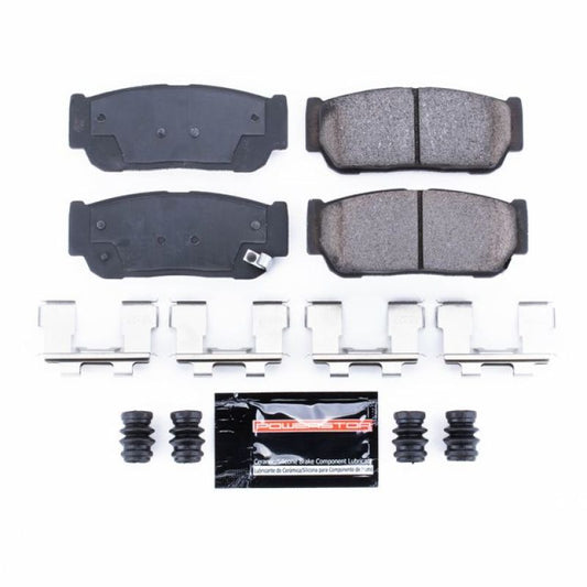 PowerStop Z23 Evolution Sport rear brake pads for 2007 Hyundai Entourage with hardware, high-performance brake components.