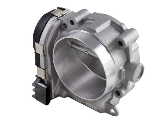 aFe POWER 78mm throttle body for Jeep JL/JT and Ram 1500 V6-3.6L, shown installed on engine with metallic finish