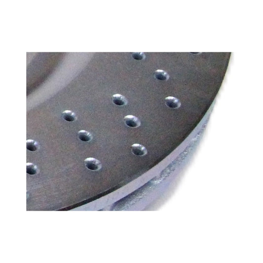 Baer Brakes rear slot and drilled performance brake rotors for 2006-2013 Chevrolet Corvette Claw model, showing vented drilled design.