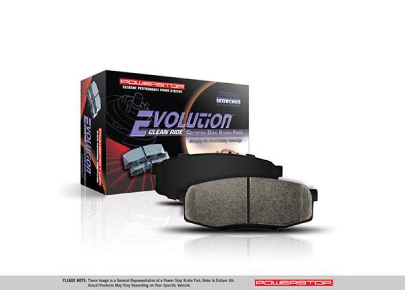 PowerStop OE ceramic brake pads for rear of 2020-2021 Chevrolet Malibu, Z16 Evo series, shown with brake pad details.