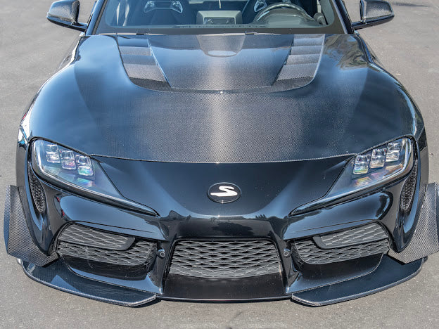 2020-UP TOYOTA SUPRA A91 | CARBON FIBER FRONT SPLITTER LIP GROUND EFFECTS (2 PEICE)