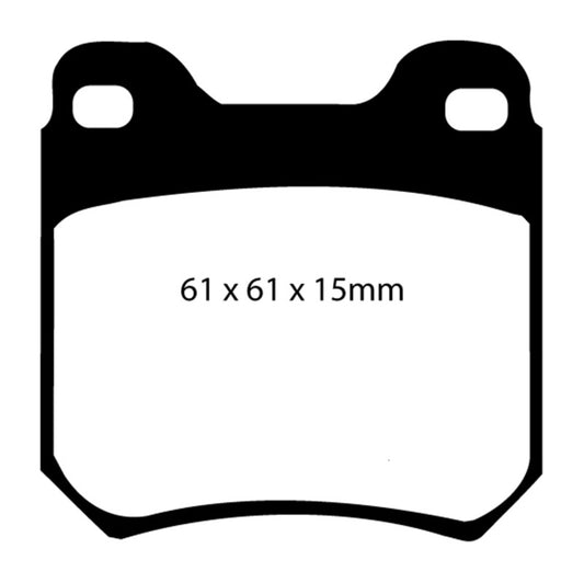 EBC Redstuff rear brake pads for Cadillac Catera 3.0, high-performance brake pads with red friction material.