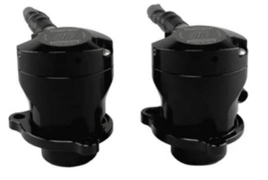 Turbosmart 2026+ Dodge Charger 3.0L Hurricane VR32 Kompact EM BOV blow off valve, black with logo, mounted on engine.