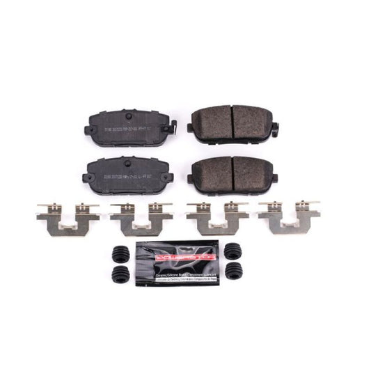 PowerStop Z23 Evolution sport brake pads with hardware for rear of Fiat 124 Spider 2017-2019, high-performance braking system.