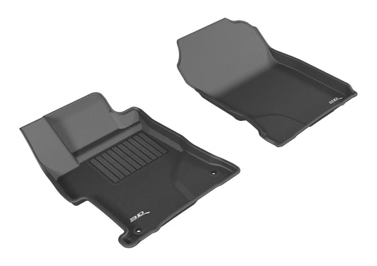 Black 3D MAXpider Kagu floor mat for 2014-2015 Honda Civic Sedan first row, durable rubber car interior floor protection.