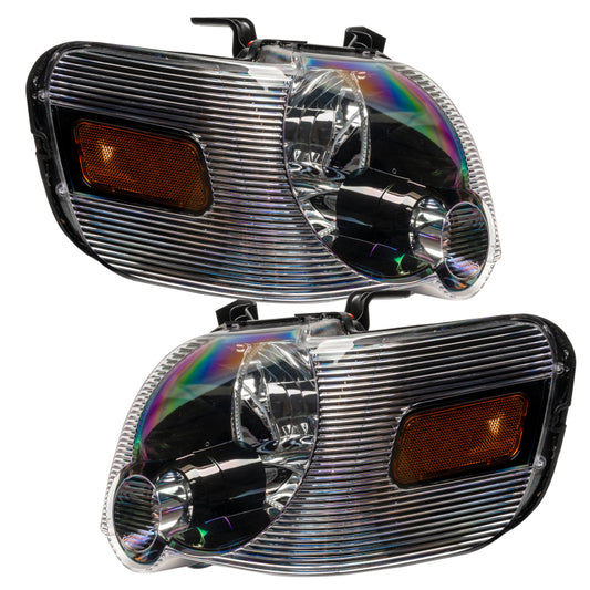 Oracle ColorSHIFT LED headlights for Ford Explorer Sport Trac 2008-2010, with dynamic color-changing lighting and modern headlight design.