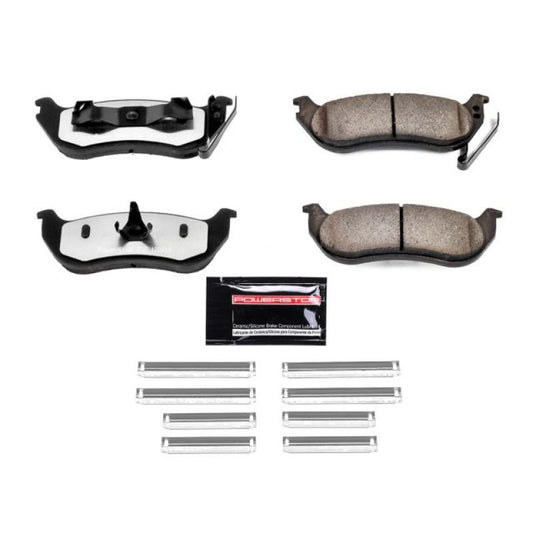 PowerStop rear Z36 Truck & Tow brake pads for Jeep Liberty 2003-2007, performance brake pads with hardware included.