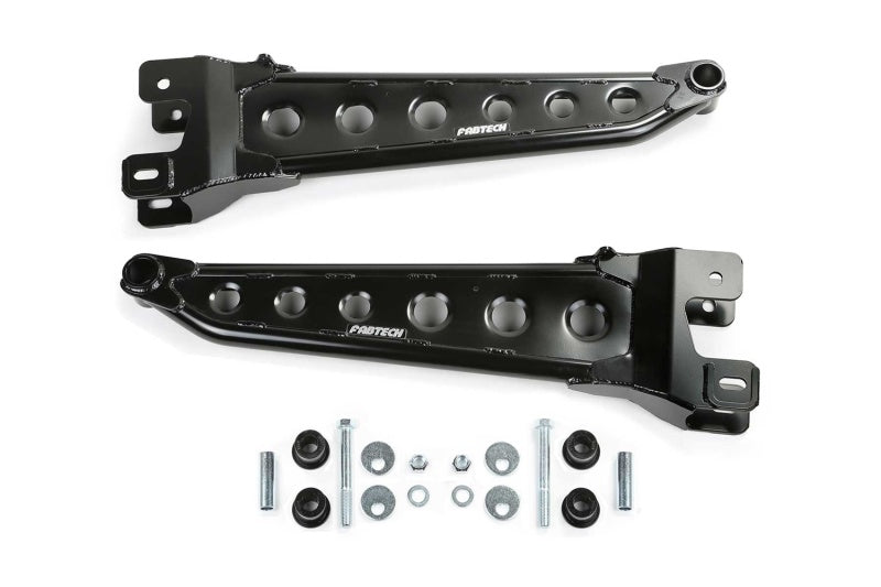 Fabtech lift kit for Ford F250/F350 and F450/F550 trucks, 4WD, with radius arm system and 4, 6, or 8-inch lift height.
