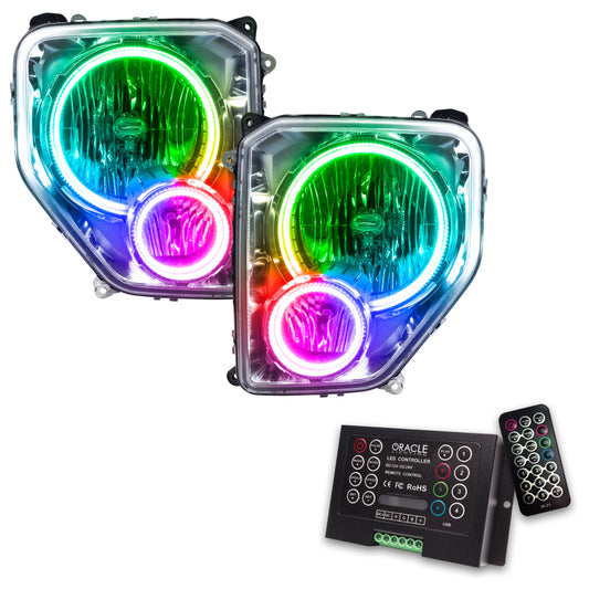 Oracle Lighting ColorSHIFT SMD headlights for Jeep Liberty 2008-2012 with 2.0 controller, showcasing modern automotive headlight design.