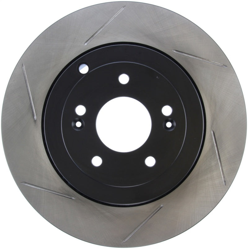 StopTech Power Slot 10 Hyundai Genesis Coupe rear right slotted brake rotor for enhanced braking performance.