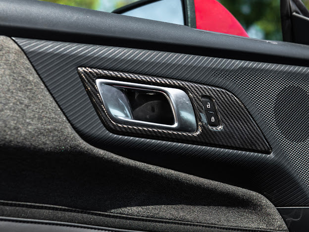 2024-Up Ford Mustang S650 | CARBON FIBER Interior Side Door Handle Panel Cover