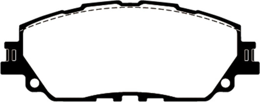 EBC 19+ Lexus ES300H 2.5L Hybrid Ultimax front brake pads, OE type, with metallic backing and brake pad friction material.
