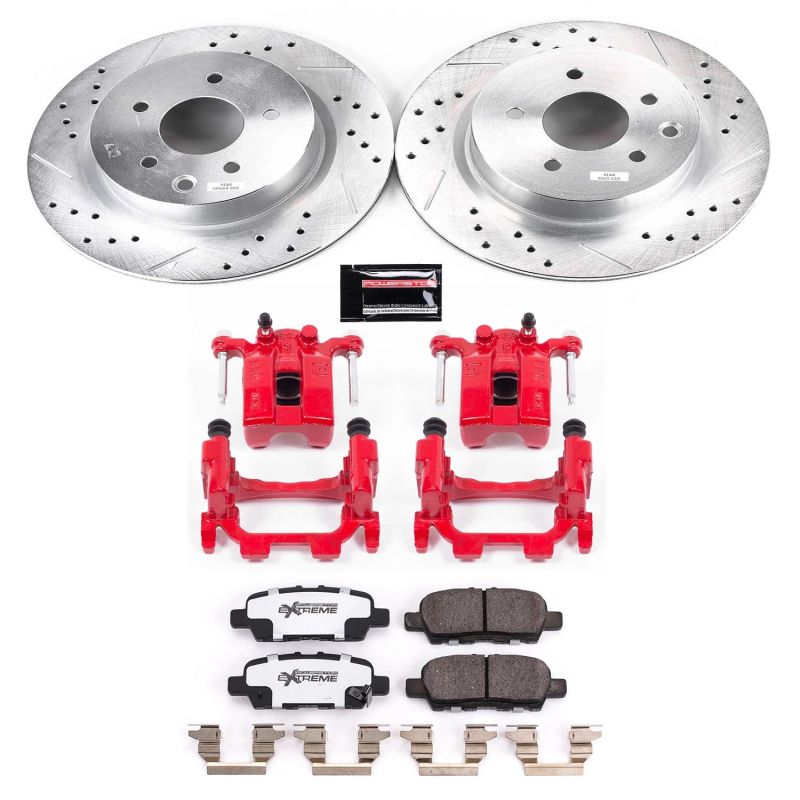 PowerStop Z26 Street Warrior brake kit with rear calipers for 2018-2019 Nissan 370Z, performance brake upgrade.