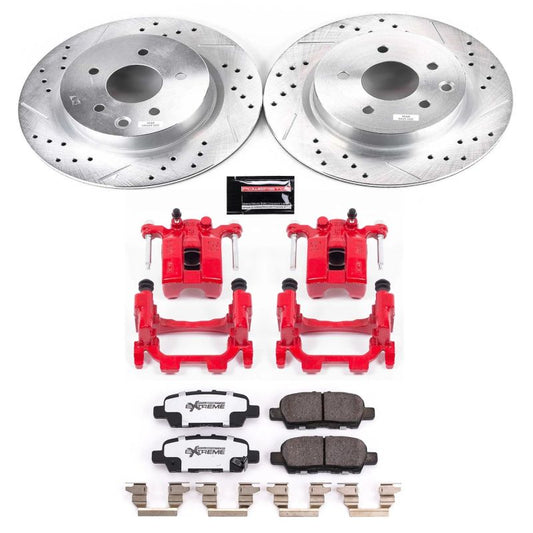 PowerStop Z26 Street Warrior brake kit with rear calipers for 2018-2019 Nissan 370Z, performance brake upgrade.