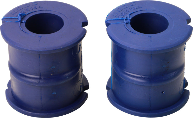 Moog Chrysler 300 front sway bar bushing, automotive suspension part, with black rubber bushing and metal mounting components.