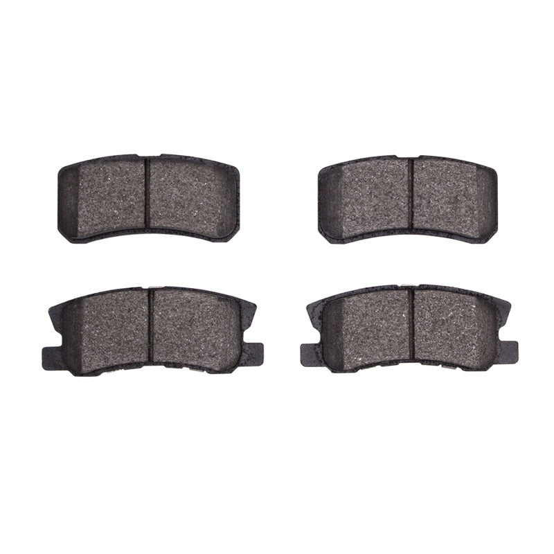 R1 Concepts Chrysler Sebring rear R1 Optimum OE brake pads installed, showing the black brake pad material and metal backing plate.