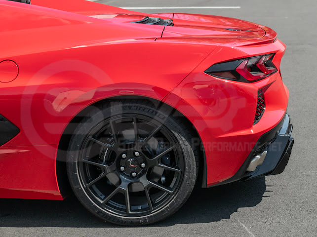 2020-UP CHEVROLET CORVETTE C8 GLOSSY BLACK REAR *ADD-ON*  BUMPER DIFFUSER