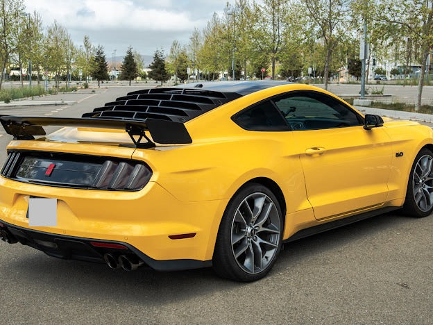 2015-2023 Ford Mustang S550 Coupe | MATTE BLACK Rear Window Louver Sun Shade Cover