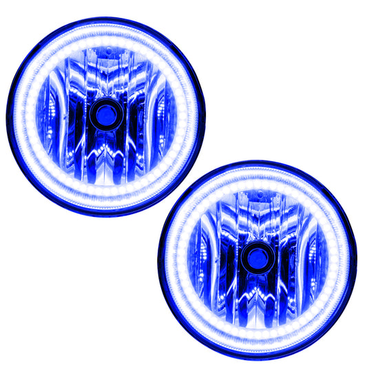 Oracle Lighting blue LED halo fog lights for 2007-2013 Toyota Tundra, pre-assembled and designed for improved visibility.