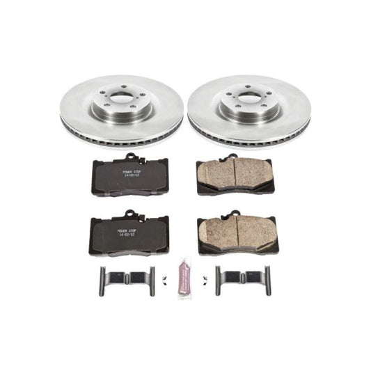 PowerStop OE brake kit for 2016-2017 Lexus GS200t front brakes, includes rotors and pads for improved stopping power.