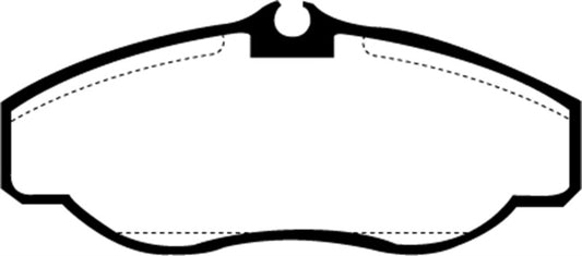 EBC Ultimax2 front brake pads for Land Rover Discovery Series 2 4.0, OE quality brake pads with metal backing plates.