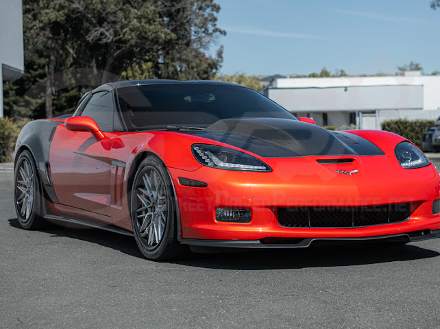 2005-2013 C6 Corvette - 427 /Grand Sport / Z06 / ZR1 | ZRA1 Style Front Splitter Lip Ground Effects (Carbon Fiber or Primer Black)