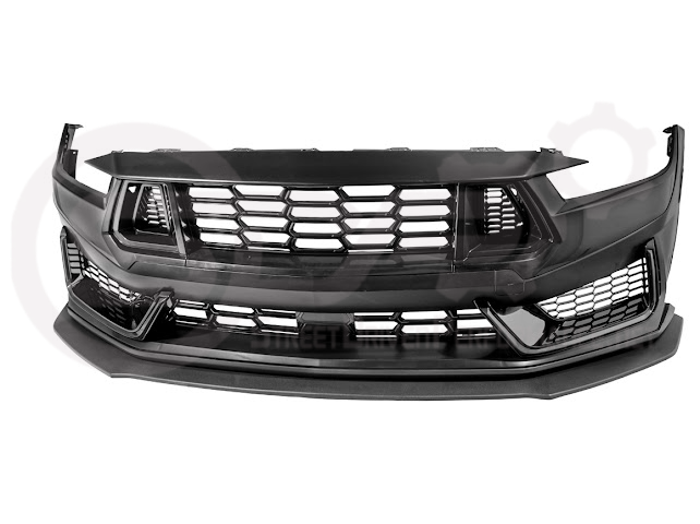 2024-Up Mustang S650 EcoBoost & GT | Dark Horse Style Front Bumper Full Replacement Kit w/ LED Light Side Grille