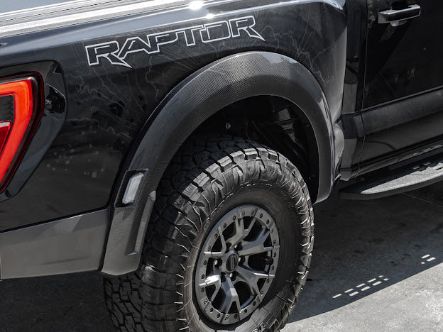 2021-UP F-150 RAPTOR | FACTORY STYLE CARBON FIBER SIDE FENDER FLARES REPLACEMENT (FRONT AND / OR REAR)