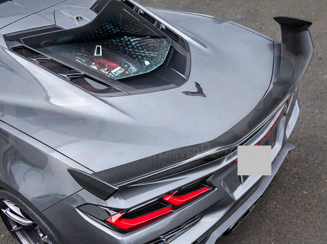 2023-Present Chevrolet Corvette C8 Z06 & E-Ray | Z06 GM Factory Style CARBON FIBER Rear High Wing Spoiler W/ Z07 Performance Package
