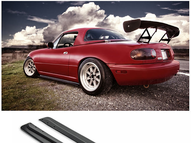 1990-1997 Mazda Miata NA JDM FEED Style PRIMER BLACK Side Skirts Panel Extension Ground Effects