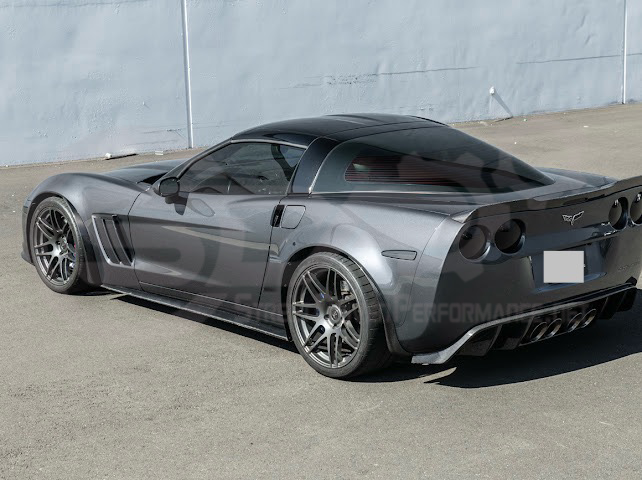 2005-2013 Chevrolet Corvette C6 |Z06 ZR1 STYLE CARBON FIBER Front & Rear Splash Guard Mud Flaps
