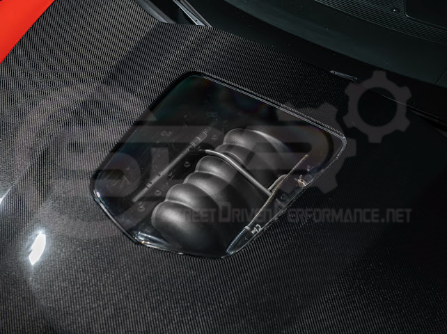 2005-2013 Chevrolet Corvette C6 | ZR1 Style Carbon Fiber Front Hood w/ Clear Window Insert