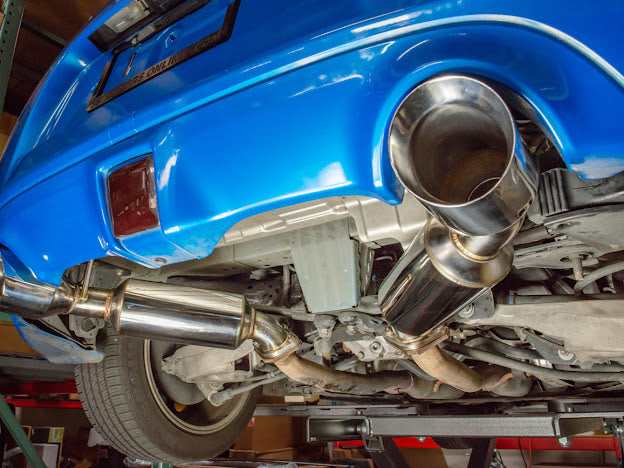 2009-2021 NISSAN 370Z Z34 STAINLESS STEEL AXLE BACK 4.5" DUAL TIPS EXHAUST (ANDOLIZED SILVER OR BURNT BLUE TIPS)