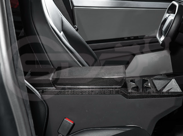 2024-Up Tesla Cybertruck | Interior DRY Carbon Fiber Rear Display Upper Cover